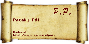 Pataky Pál névjegykártya